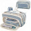 (bule) Big Capacity Pencil Case, 3 Compartments Simple Storage Aesthetic Pencil Case 1
