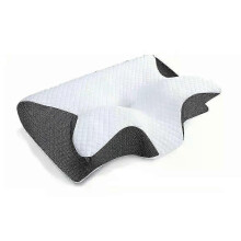 (black) Memory Foam Cervical Pillow Ergonomic Neck Support Butterfly Shape Contour Pillow Back Pain Relief Side Sleeper Travel Pillow