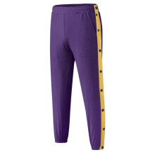 (XXL, Purple) Men Mid-rise Buttons Pants Splicing Basketball Training Sweatpants