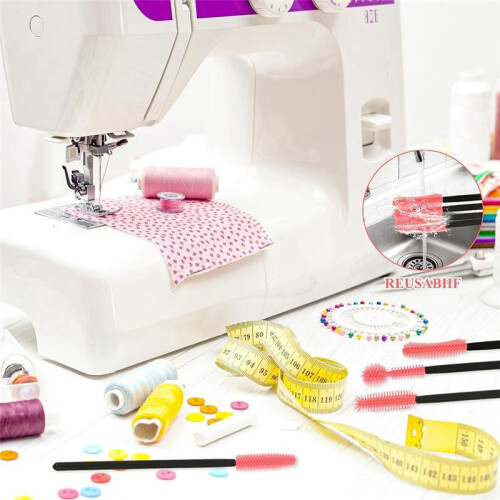Sewing Machine Cleaning Brushes - 40 PCS Reusable Silicone Sewing Machine Cleaning Kit with Transparent Storage Box 1