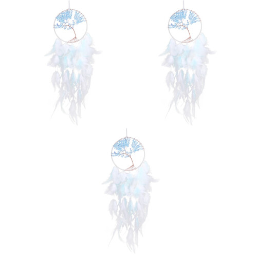3Pcs Handwoven Dreamcatcher with Crystal Stone for Home Decor 1