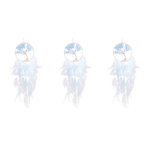 3Pcs Handwoven Dreamcatcher with Crystal Stone for Home Decor 2