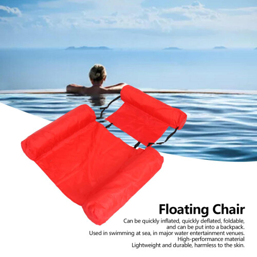 PVC Red Inflatable Foldable Floating Row Pool Float 67x61x57.5cm 1