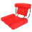 PVC Red Inflatable Foldable Floating Row Pool Float 67x61x57.5cm 3