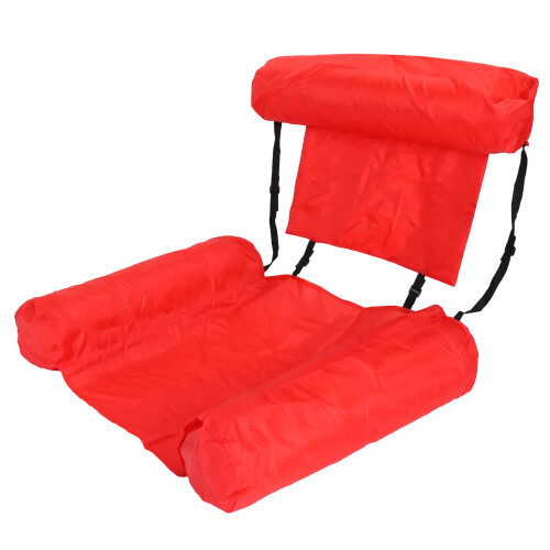 PVC Red Inflatable Foldable Floating Row Pool Float 67x61x57.5cm 2