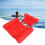 PVC Red Inflatable Foldable Floating Row Pool Float 67x61x57.5cm 4
