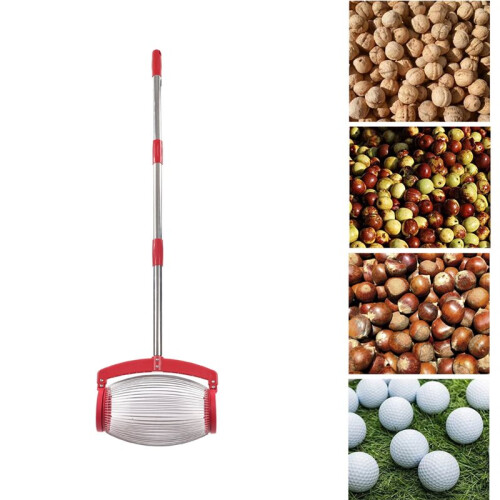 Adjustable Nut Gatherer with Long Handle Labor-Saving Roller for Pecan Walnuts Chestnuts Roller Harvesters Picker 1