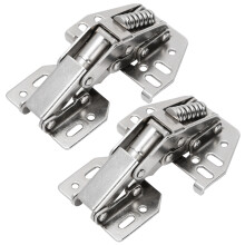 2Set Cabinet Hinge Bridge Shape Spring Hinges Cold-Roll Steel Nickel 87x60x30mm