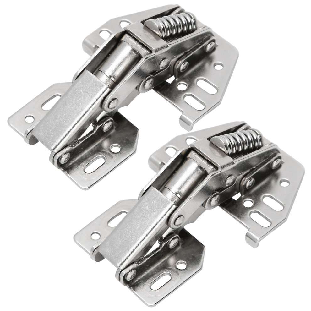 2Set Cabinet Hinge Bridge Shape Spring Hinges Cold-Roll Steel Nickel 87X60x30mm 3601392088705