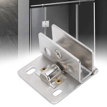 Glass Door Hinge Punch-Free Stainless Steel Cabinet Bracket Clamp 46x49x29mm