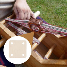 12pcs Wooden Weaving Card, 4 Holes 2x2 Inch Square Tablet Weaving Cards for Knitting Kit Supplies, DIY Knitting Tools A