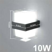 Modern Led Wall Lamp 10W Wall Light for Indoor Outdoor Porch Bedroom Sofa Background AC110V-240V Square Warm Light 3000K