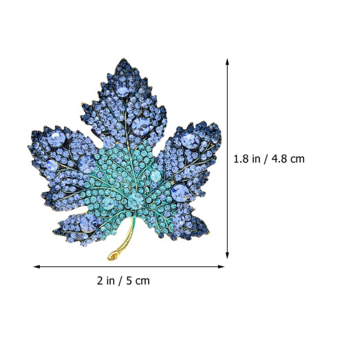 Broche feuille d'érable MUSEYA en alliage bleu (1 pièce) 1