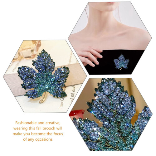 Broche feuille d'érable MUSEYA en alliage bleu (1 pièce) 2