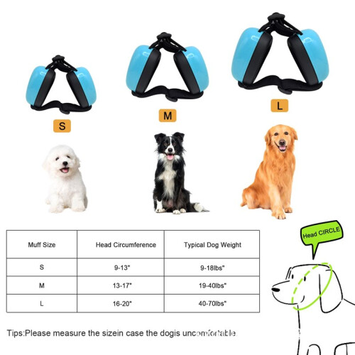 Protetor Auricular Universal para Cães e Filhotes com Proteção Contra Ruídos.S 2