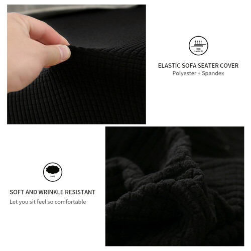Washable Waterproof Polyester Sofa Cover Black 1