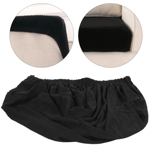 Breathable Washable Sofa Seat Cover Black 2