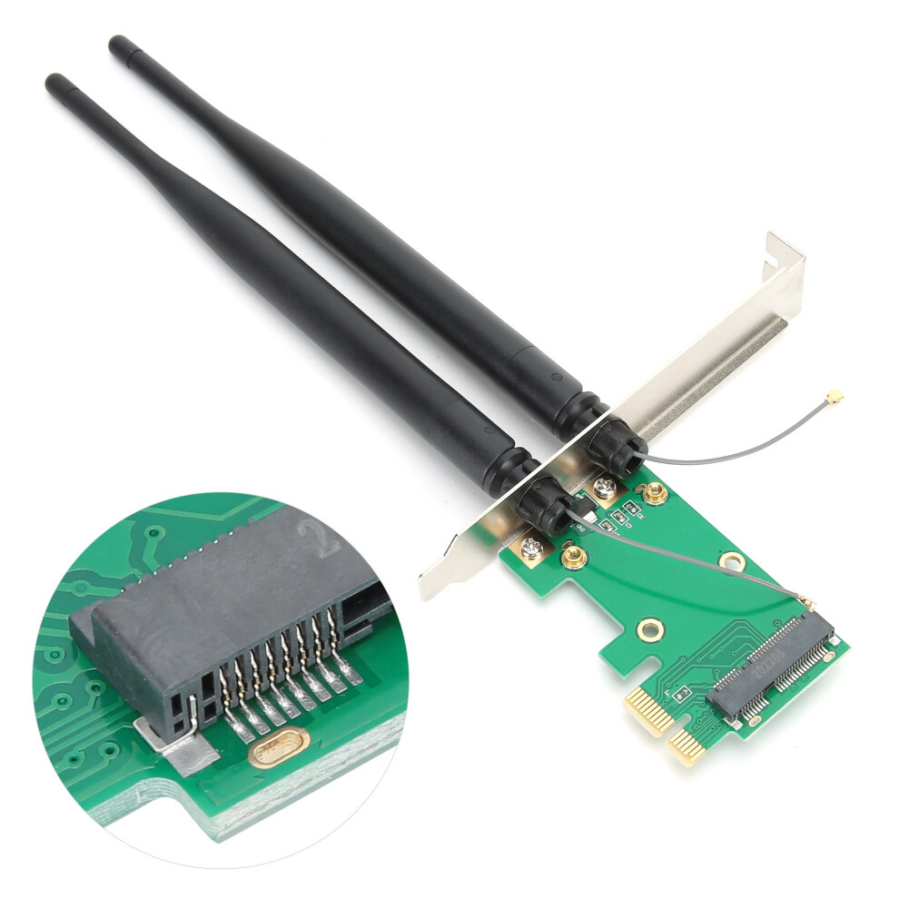 Mini Pci-E To Pci-E Adapter Card With 6Db Antenna For Wireless Network 9311392089391