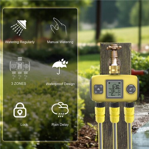 Automatic Water Timer Irrigation Controller  Watering System Programmable Water Valve for Outdoor Garden Lawn 2