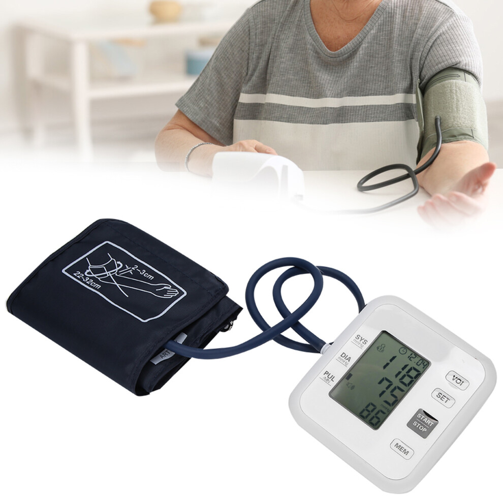 White Lcd Digital Blood Pressure Monitor Upper Arm Voice 280G