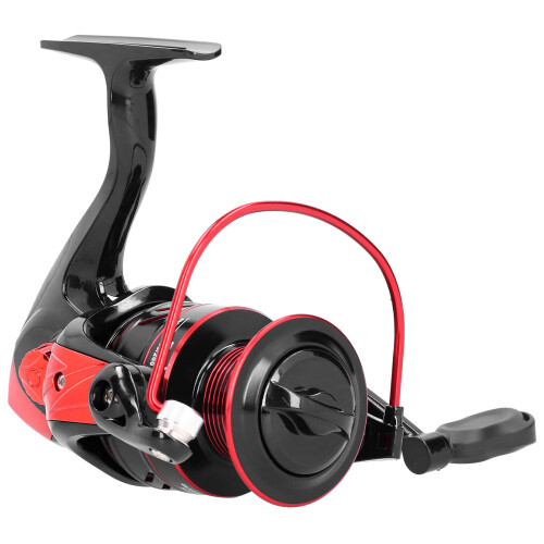 Metall-Walzenrolle Spule Meeresrohr Köderrolle Schwarz Rot DM6000 1