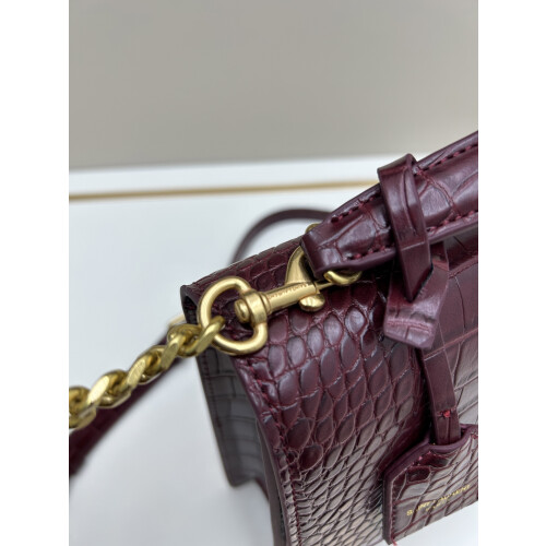 YSL Sunset Croc-Embossed Chain Wallet 8856 19cm 1