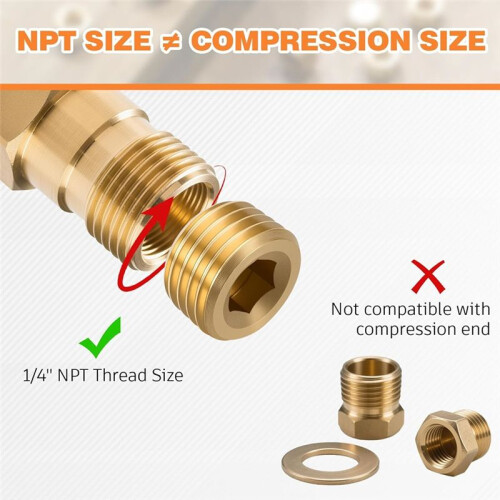 30Pcs 1/4"NPT Male Pipe Plug Fitting Set Internal Hex Thread Socket Pipe Plug Kit Hex Counter Sunk Plugs for End Closure 2