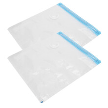 2Pcs Vacuum Storage Bags 36x32cm Space Saver Transparent Travel Packing