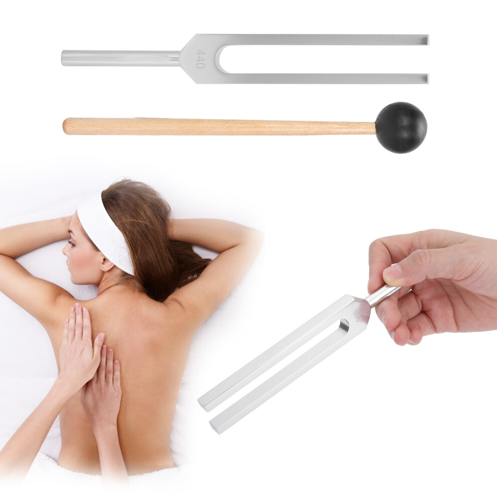 440Hz Aluminum Alloy Sound Healing Tuning Fork Set with Hammer Tool