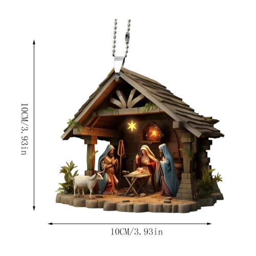Nativity Scene Ornament Religious Christmas Decoration 2