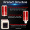 4pcs Solar Lights Outdoor, Waterproof Driveway Markers Reflective, Warning Flash Light with 2 Lighting Modes Red 2