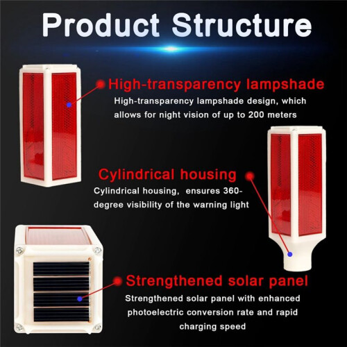4pcs Solar Lights Outdoor, Waterproof Driveway Markers Reflective, Warning Flash Light with 2 Lighting Modes Red 1