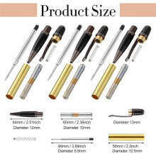 Kit de 12 Stylos de Tournage sur Bois, Comprenant des Stylos Fins de 7 mm avec Recharges et Ébauches, pour Tournage sur Tour, Kit pour Bricolage. A
