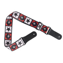 Sublimation Guitar Strap PT-307, Black/White/Red, 92-156cm