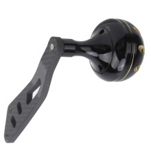 Carbon Fishing Reel Handle Knob Rocker Arm, Black Gold, 9.5cm