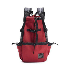 (L, Red) Adjustable Pet Dog Outdoor Travel Backpack For Hiking Cycling Carrier Bag For Dogs French Bulldog Pug Carrying Bags
