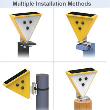Solar Warning Light - LED Flashing Safety Light with Solar Power, Waterproof for Construction, Driveway, Beacon Yellow
