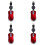 4X  USB Wired Mouse Retractable Cable Tiny Small Mouse 1600 DPI for Windows 98 2000 XP Vista Ve (Red) 1