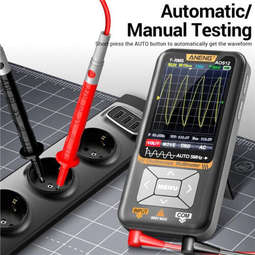 ANENG 2in1 Digital Oscilloscope Multimeter AOS12 Single Channel Generator 5MHz Bandwidth 48MSa/S Sampling Rate Spectrum Analyzer 1