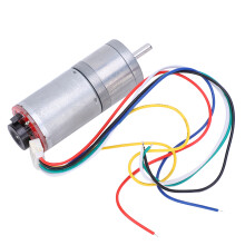 Brush DC Motor with Encoder 12V 60RPM Copper & Steel GA25-370DC for Automation
