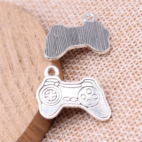 Ciondoli per controller di gioco in argento tibetano, 70 pezzi, 23x17 mm 1
