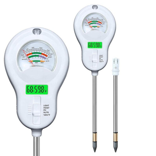 6-in-1 Multi-Function Soil Moisture Tester Temperature/PH/Humidity/Moisture/Sunlight/Fertility Meter Soil Testing 1