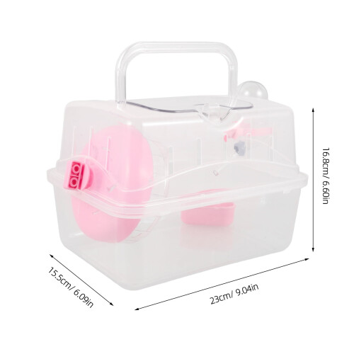 Transparent Hamster Travel Box Lightweight Carrier with 1