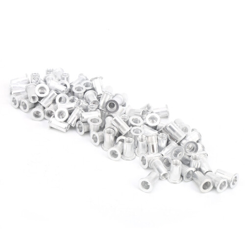 Aluminium Pull Riveting Nuts 100pcs Flat Head Vertical Fasteners WJ‑30045M5