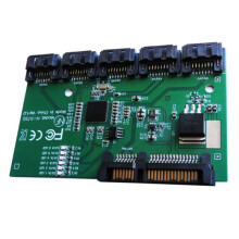 2X -Uitbreidingskaart 1 Tot 5-Poorts SATA3.0-Controllerkaart Moederbord -Poortvermenigvuldiger Riserkaart HUB-Adapter
