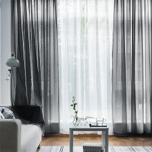 Black Voile Curtains 39x98 Inches Sheer for Lounge & Bedroom Rod Pocket Design