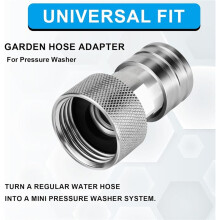 2pcs Garden Hose to Pressure Washer Adapter 3/4in GHT to 1/4in Quick Connect for Car Wash Water Hose Nozzle Converter