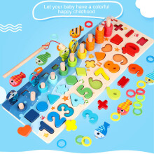 Wooden Number Puzzle Match Board Math Game for Kids 3-6 Years