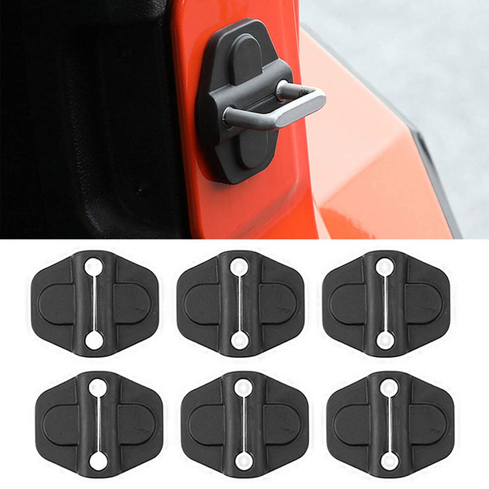 6Pcs Car Door Lock Cover Trim For Jeep Wrangler Jl/Jlu & Gladiator Jt Black 6901392304704