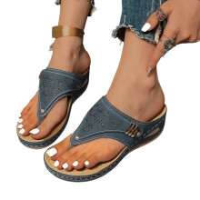 Uitgeholde slippers voor dames PU-orthopedische-Marineblauw 43